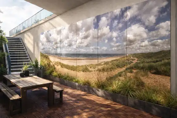 Foto auf Aluminium, jetzt auch im Großformat mit einer glänzenden Schutzbeschichtung für jahrzehntelangen UV-Schutz im Außenbereich erhältlich.