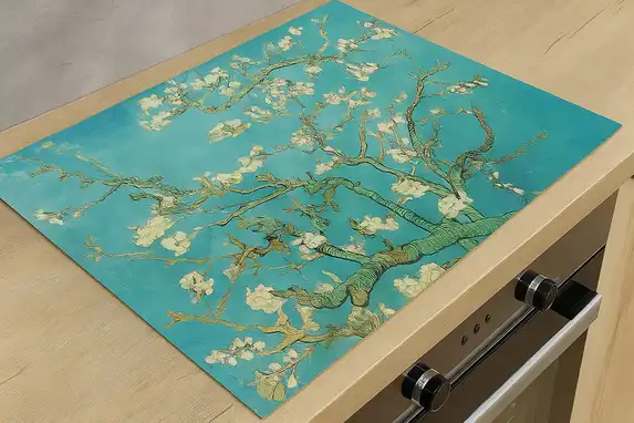 Mandelblüte von Van Gogh auf einem Induktionskochfeld, aus unserer Sammlung alter Meister.