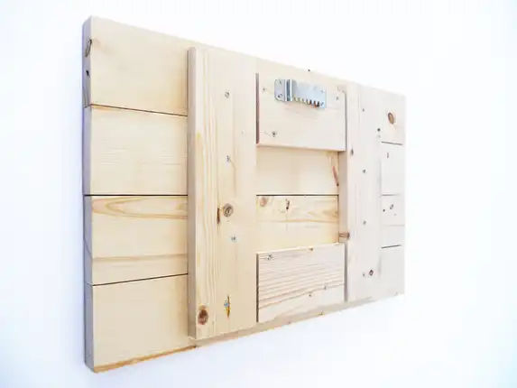 Fotorückseite auf Gerüstholz Fotogeschenk.