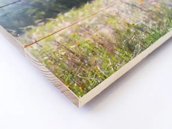 Foto auf Fichtenholz, hohe Druckqualität.