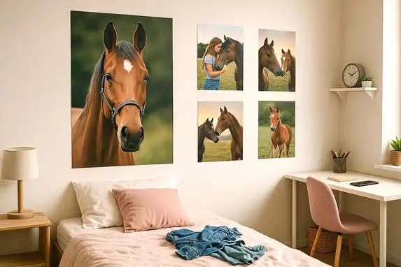 Mit unseren doppelseitigen Klebestreifen können Sie das Poster unsichtbar an die Wand kleben.