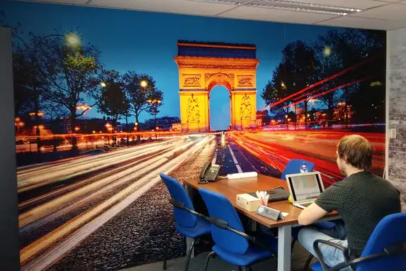 Großformat Airtex Fototapete aus einem Stück, ideal als Wanddekoration im Wohnzimmer oder Büro.