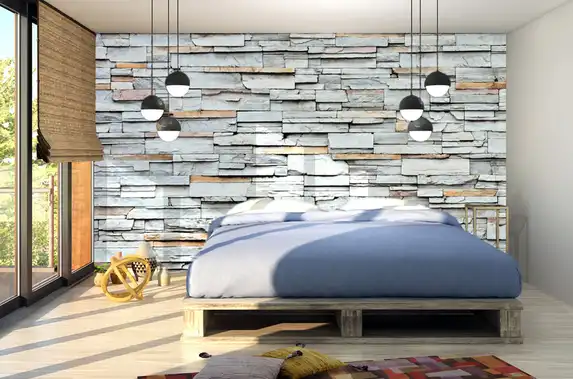 Fototapete mit Steinstruktur.