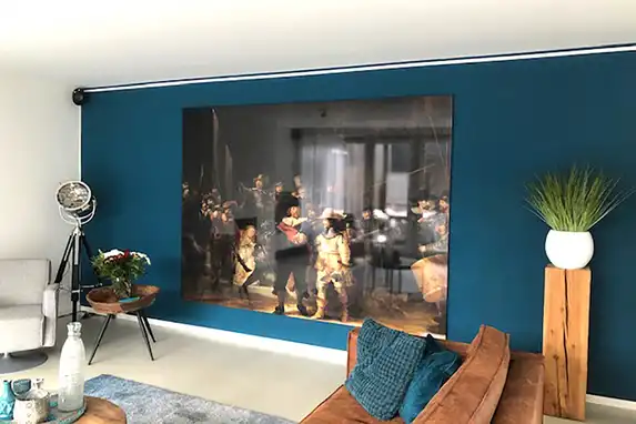 Die Nachtwache von Rembrandt van Rijn, gedruckt auf Plexiglas.