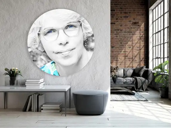 Wandkreisfoto auf Forex, schön als Wanddekoration im Wohnzimmer.